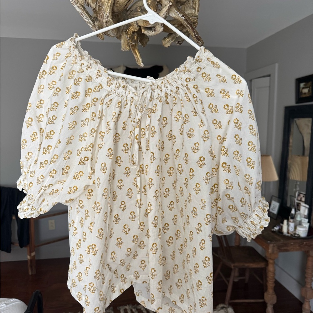 Doen Shore Top Cream Sunflower Block Pring